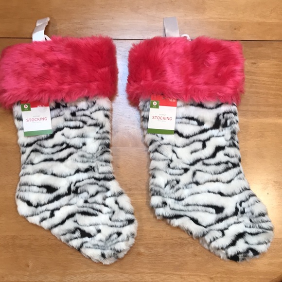 2 Holiday Stockings - Animal Print - Picture 1 of 8